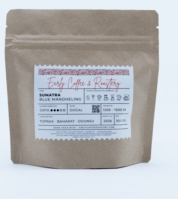 Sumatra Blue Mandheling, gerçek ürün ambalajı ve etiketi (DSCF9337)