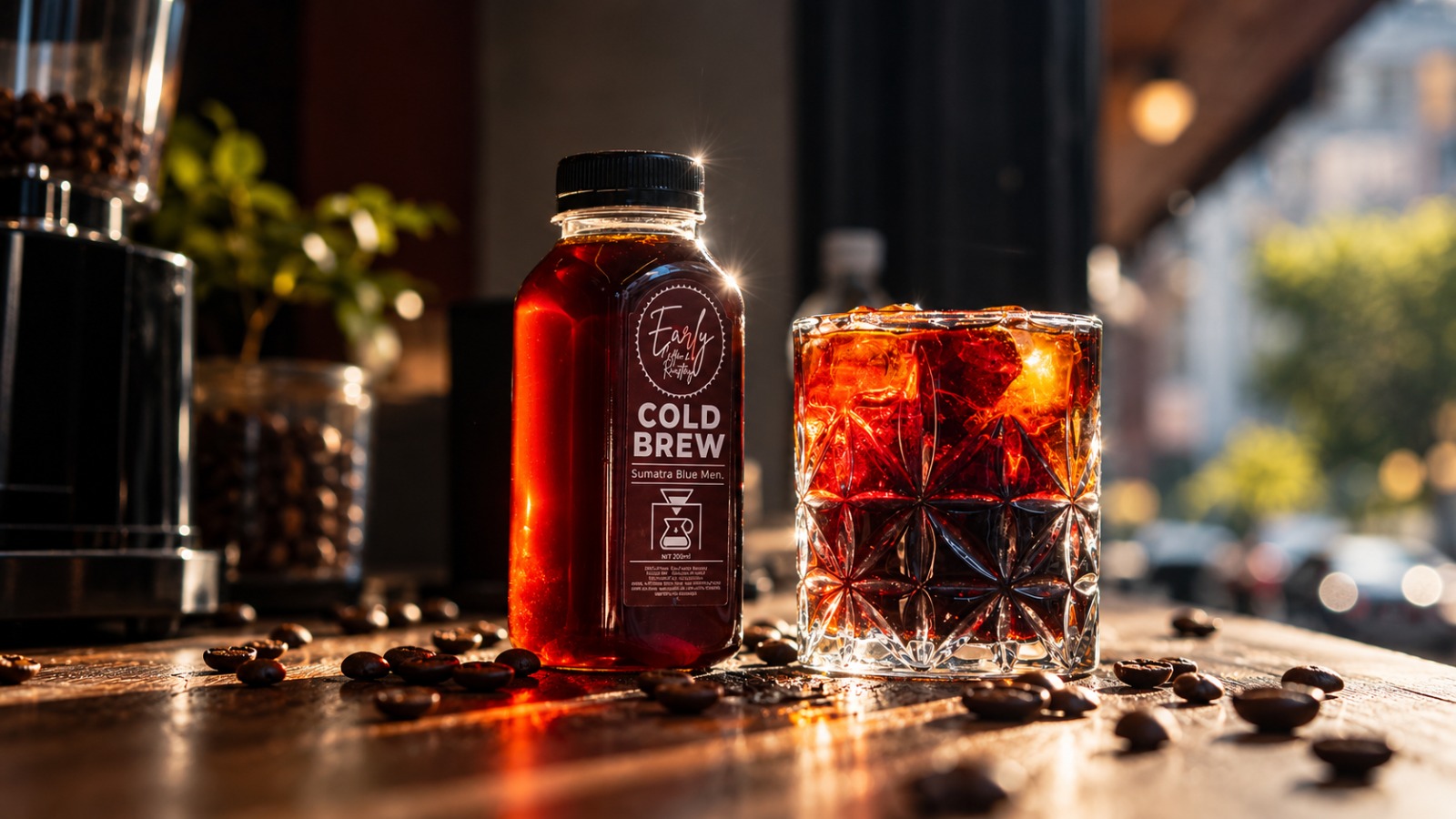 Early Coffee Cold Brew şişesi ve buzlu kahve