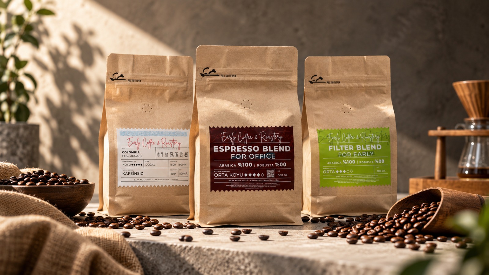 Early Coffee kahve paketleri